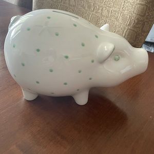 Rare Tiffany & Co. green dot piggy bank-new, never used. Comes w/ box and bow